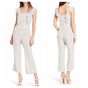 NEW Leith Nordstrom XL Ruffle Front Crop Leg Pant Jumpsuit Polka Dots
